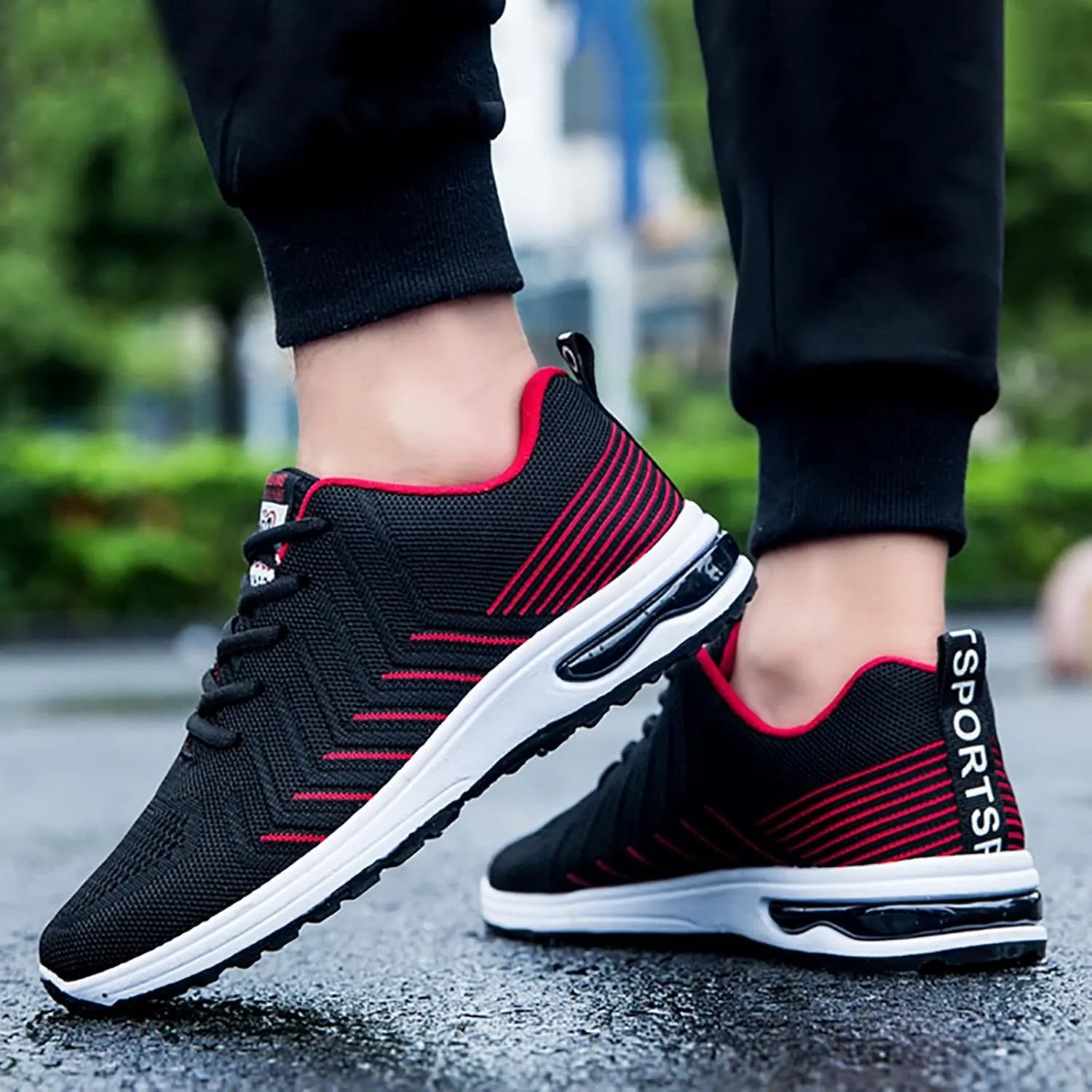 Workout Athletic Sport Shoes for Men Breathable Elastic Fly Woven Mesh Sneaker Men's Breathable Barefoot Shoes