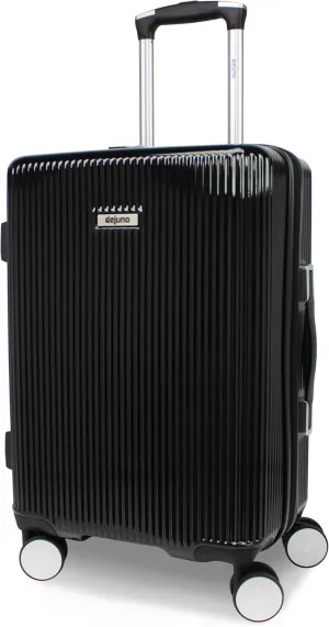 World Traveler Dejuno Monarch Lightweight Hardside Polycarbonate Expandable Spinner Luggage with TSA Lock, Black, 20-inch Carry-On