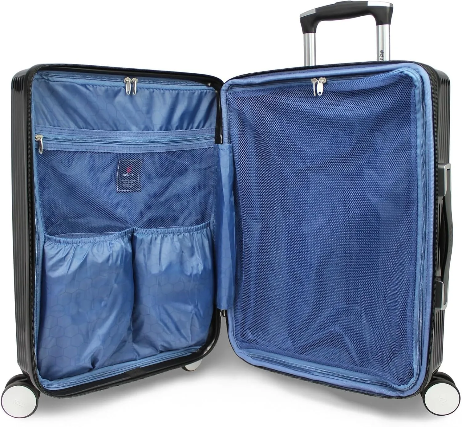 World Traveler Dejuno Monarch Lightweight Hardside Polycarbonate Expandable Spinner Luggage with TSA Lock, Black, 20-inch Carry-On