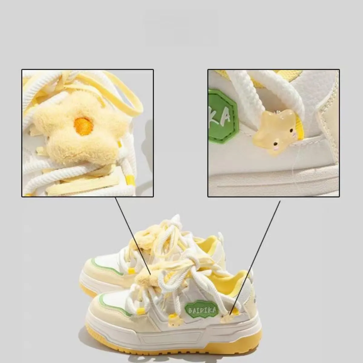 Y2K Walking Sneakers for Women Kawaii Pink Star Chunky Platform Shoes Aesthetic Laces Up Flowers Streetwear Fit Well
