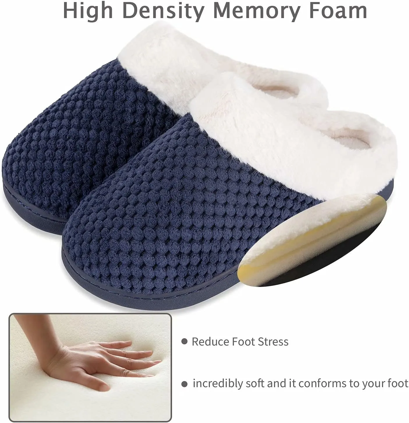 YALOX Slippers for Womens Warm Memory Foam Anti-Slip House Shoes Comfortable Cotton Slippers Home Bedroom Shoes Indoor & Outdoor