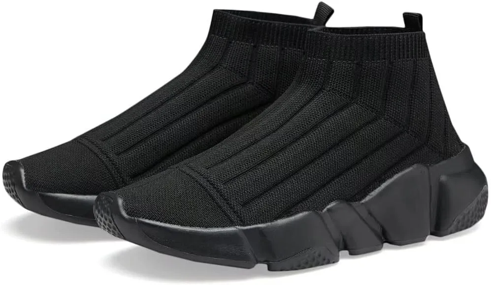YAVY Kids Sneakers for Boys Tennis Shoes Girls Sock Sneakers for Kids Slip on Shoes Breathable high top Athletic Lightweight Walking Running Shoes