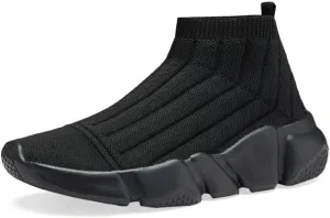 YAVY Kids Sneakers for Boys Tennis Shoes Girls Sock Sneakers for Kids Slip on Shoes Breathable high top Athletic Lightweight Walking Running Shoes