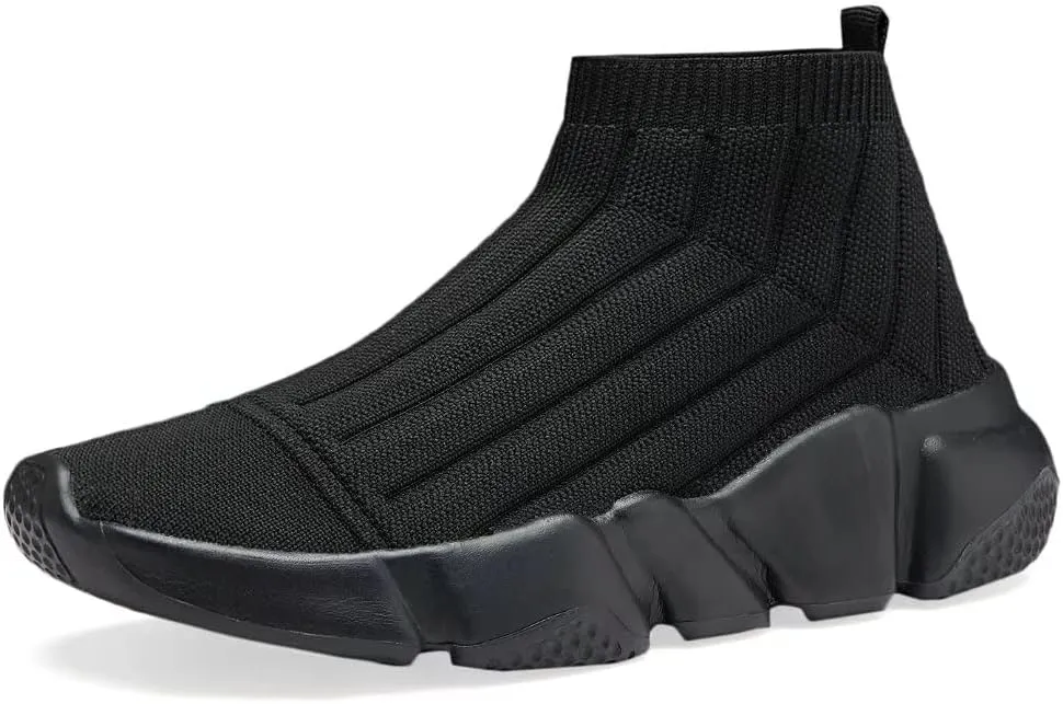 YAVY Kids Sneakers for Boys Tennis Shoes Girls Sock Sneakers for Kids Slip on Shoes Breathable high top Athletic Lightweight Walking Running Shoes
