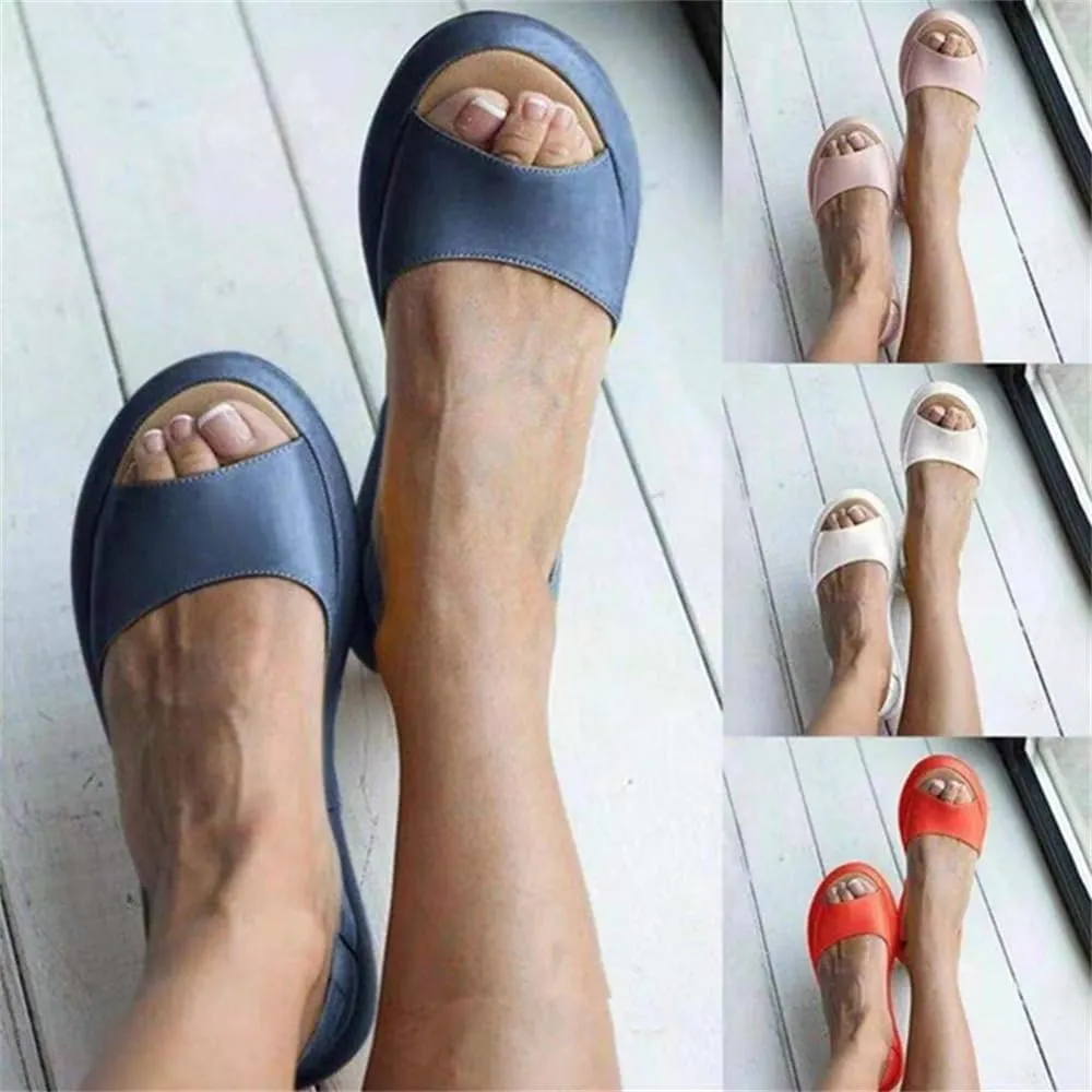 Yifare Sandals, Women's Comfy Flat Orthotic Sandals, Summer Platform Slip On Casual Sandal