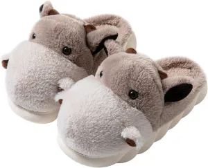 YILANLAN Animal Slippers For Women Man Cute Cow Slippers Adult Cozy Fuzzy Warm Winter House Slippers