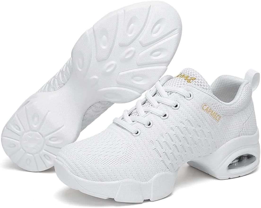 YUKTOPA Womens Dance Sneakers Jazz Shoes Lace-up Walking Shoes Lightweight Breathable Lady Platform Shoes