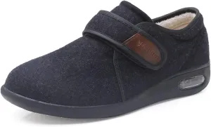 Yytcsjz Men's Adjustable Diabetic Shoes, Elderly Men Wide Shoes for Men's Walking Shoes Adjustable Closure Breathable (Color : Black, Size : 6.5)