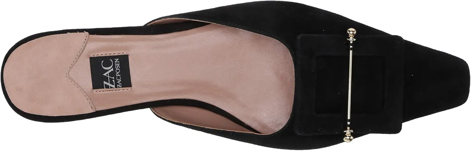 ZAC Zac Posen Women's Flat, Mule, Slip On, Buckle Ornament