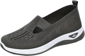 Zapatos Ortopédicos para Mujer, Women's Woven Orthopedic Breathable Soft Sole Shoes, Go Walking Slip On Casual Comfortable Diabetic Sneaker