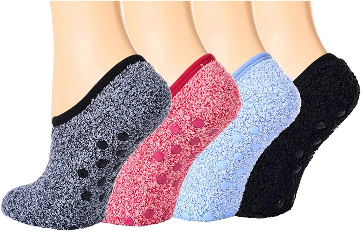 Zmart Fuzzy Anti-Slip Socks for Women Girls Non Slip Slipper Socks with Grippers